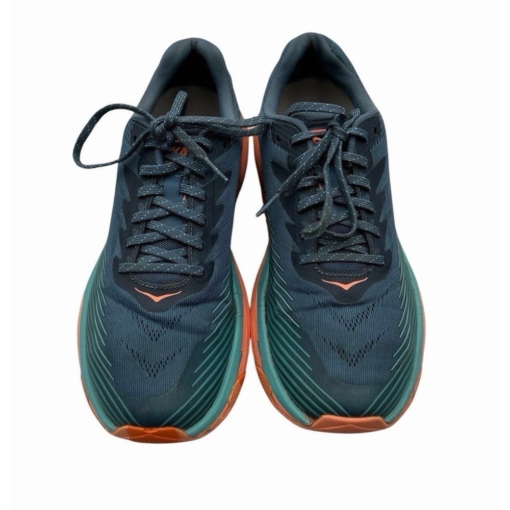 HOKA Torrent 2 Womens 9.5 Trail Running Shoes Teal Orange Athletic Sneakers